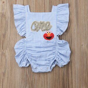 Elmo Dress Sesame Street First Birthday Romper Elmo Outfit Clothes Jumpsuit